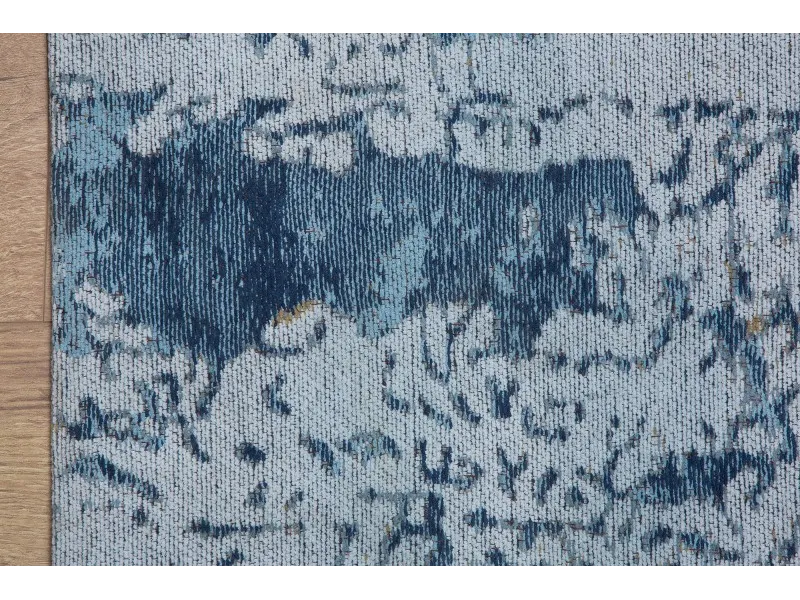 Tapis style rétro de couleur Bleu de 240x160cm