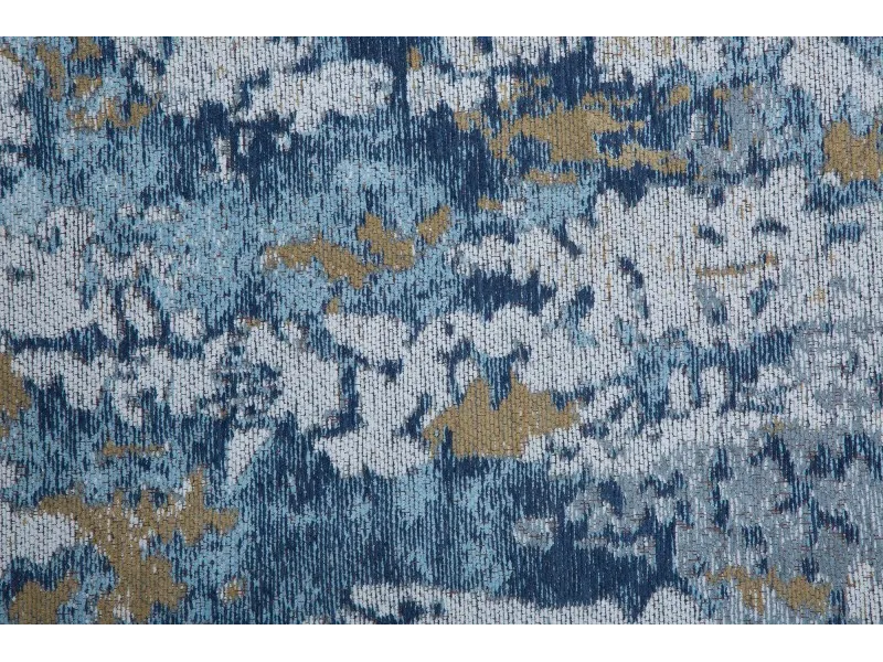 Tapis style rétro de couleur Bleu de 240x160cm