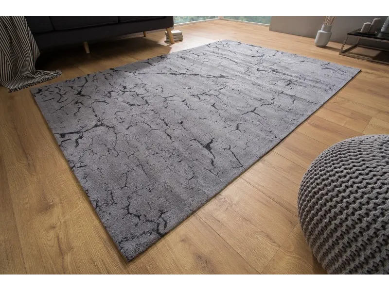 Tapis style rétro de couleur gris de 240x160cm