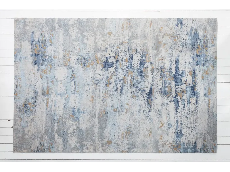 Tapis contemporain de 350x240cm coloris gris bleu