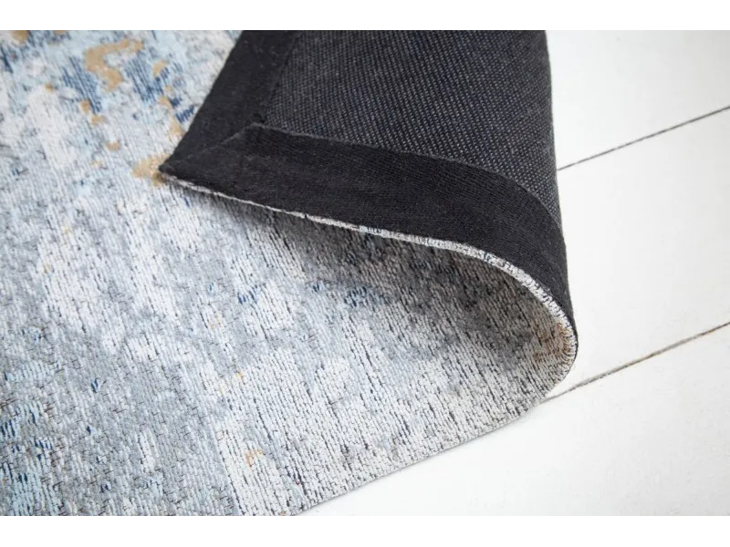 Tapis contemporain de 350x240cm coloris gris bleu