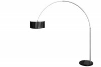 Lampadaire extensible en arc recouvert de fils de nylon noir