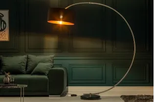 Lampadaire de 180cm extensible en arc  noir et or