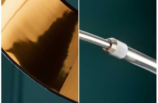 Lampadaire de 180cm extensible en arc  noir et or