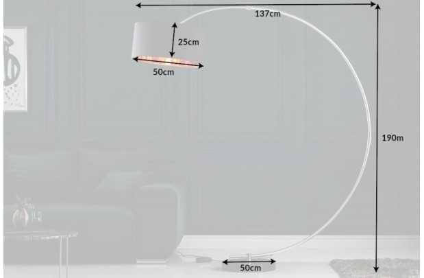 Lampadaire de 180cm extensible en arc  noir et or