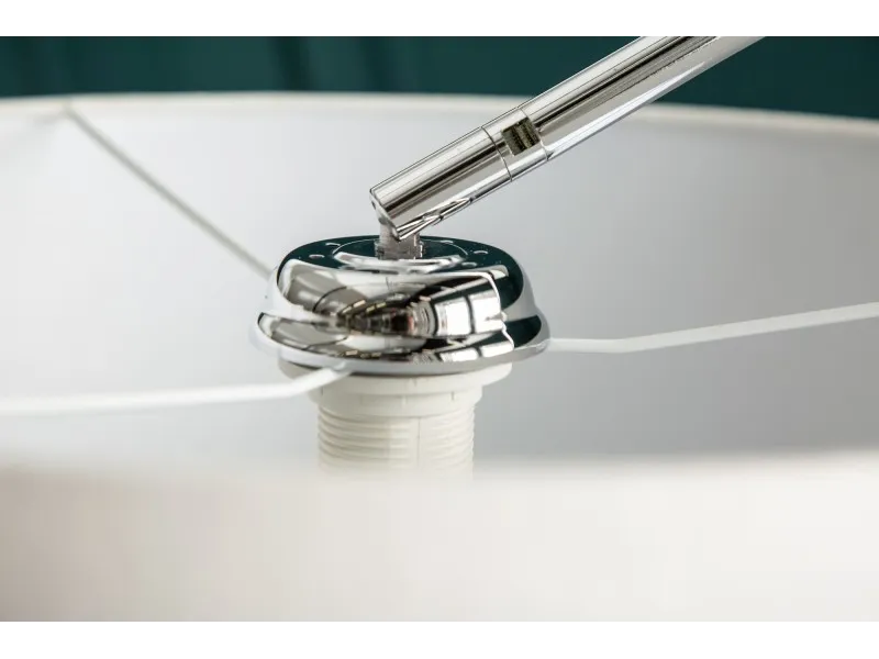 Lampadaire extensible design arc en lin blanc