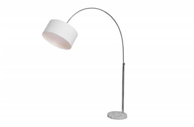 Lampadaire extensible design arc en lin blanc