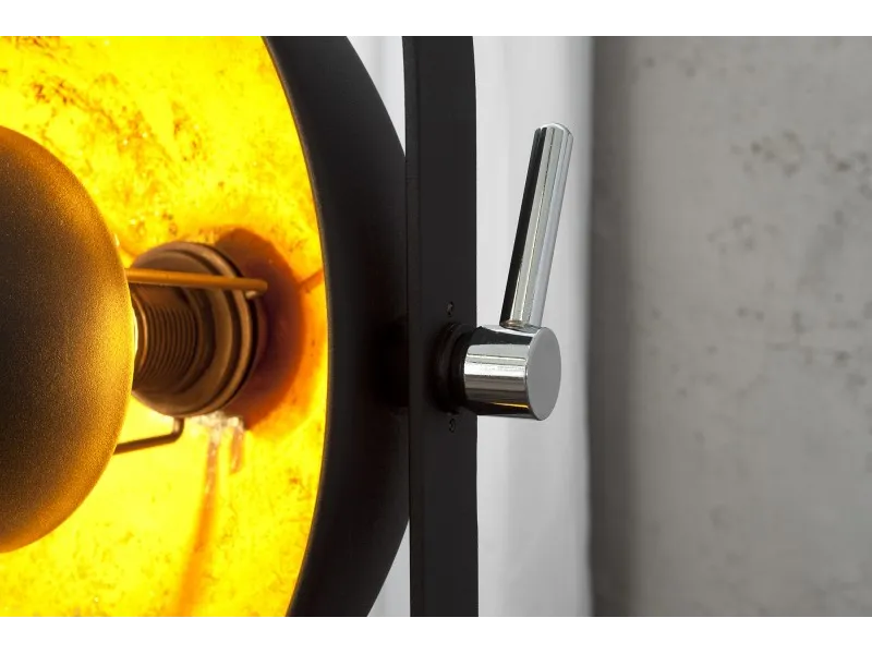 Ensemble de 3 lampadaires en acier inoxydable coloris noir et or