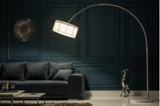 Lampadaire extensible design arc coloris blanc