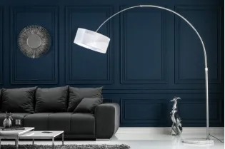 Lampadaire extensible design arc coloris blanc 2