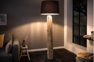 Lampadaire design en bois flotté coloris noir