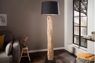 Lampadaire design en bois flotté coloris noir 2