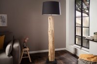 Lampadaire design en bois flotté coloris noir
