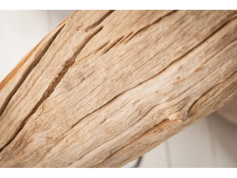 Lampadaire design en bois flotté coloris noir