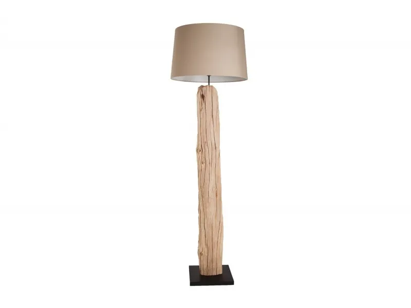 Lampadaire design en bois flotté coloris beige