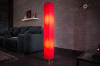 Lampadaire 120cm moderne rectangulaire en tissu plissé rouge