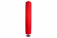 Lampadaire 120cm moderne rectangulaire en tissu plissé rouge