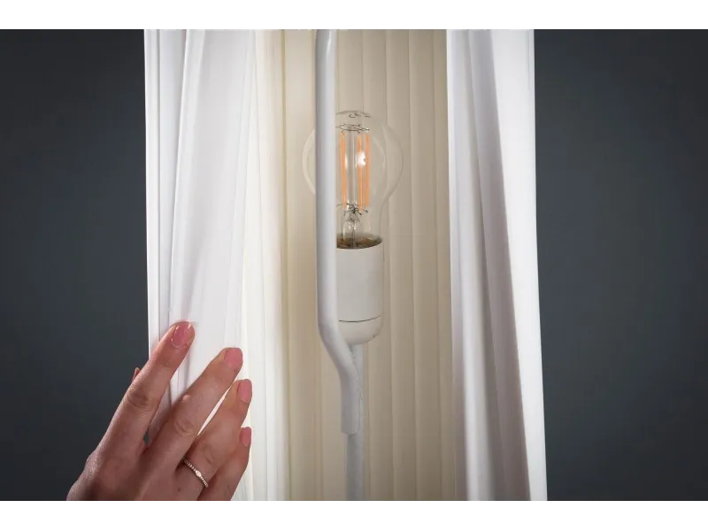 Lampadaire rectangulaire 160cm en tissu de latex plissé blanc