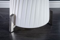 Lampadaire ovale 160 cm en tissu de latex plissé coloris blanc