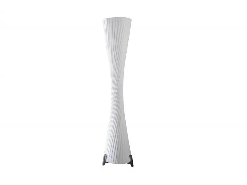 Lampadaire ovale de 180cm en latex plissé blanc