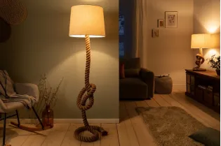 Lampadaire de 160 cm en lin écrue