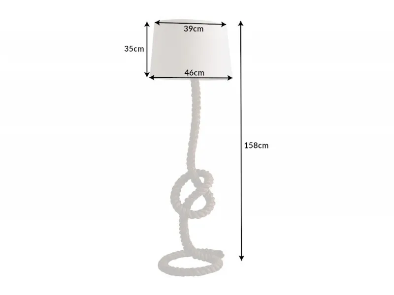 Lampadaire de 160 cm en lin écrue