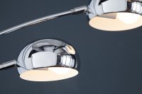 Lampadaire design spot à 5 lampes en métal argenté