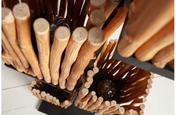 Lampadaire Euphoria 154cm en bois longane