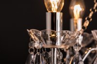 Lustre baroque avec 5 lumières en acrylique transparent