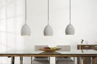 Ensemble de 3 lampes ovales suspendues en béton coloris gris