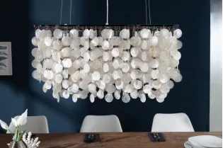 Lampe suspendue rectangulaire 80 cm avec des perles nacrées 2