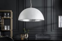 Lampe suspendue 50cm de design "GLOW" coloris blanc et argenté