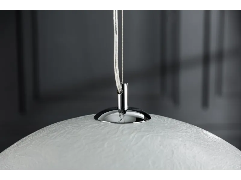 Lampe suspendue 50cm de design "GLOW" coloris blanc et argenté