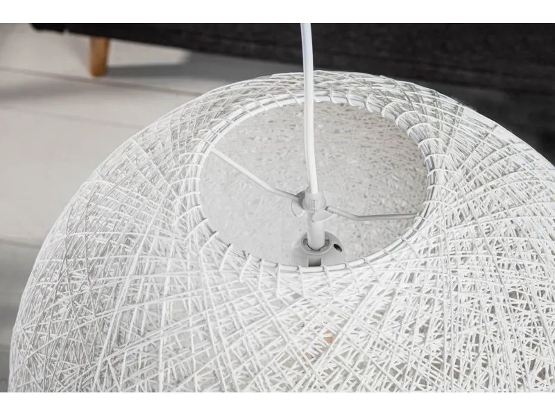 Lampe suspendue 45 cm design "COCOON" coloris blanc