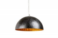 Lampe suspendue 50 cm design GLOW en fibre de verre coloris noir et or