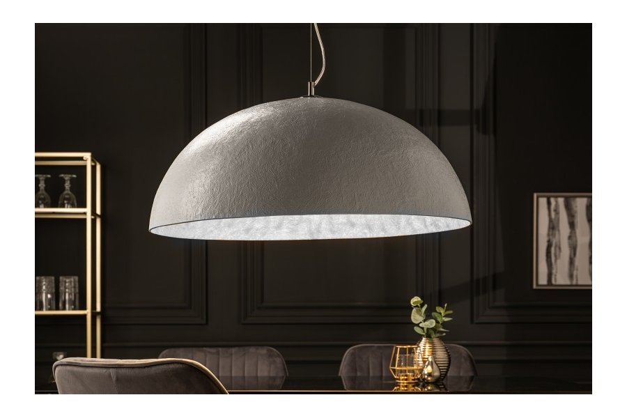 Lampe suspendue 70 cm design en fibre de verre blanc