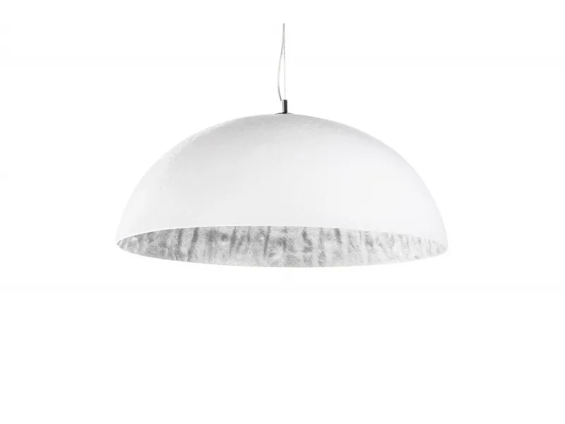 Lampe suspendue 70 cm design en fibre de verre blanc