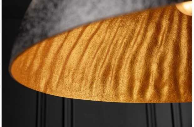 Lampe suspendue 70 cm design GLOW en fibre de verre coloris noir et or