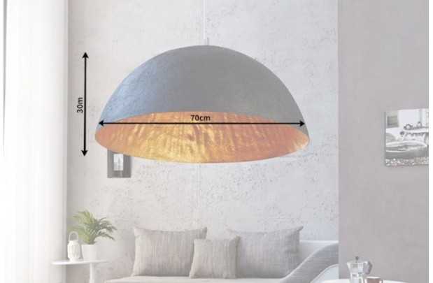 Lampe suspendue 70 cm design GLOW en fibre de verre coloris noir et or