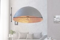 Lampe suspendue 70 cm design GLOW en fibre de verre coloris noir et or