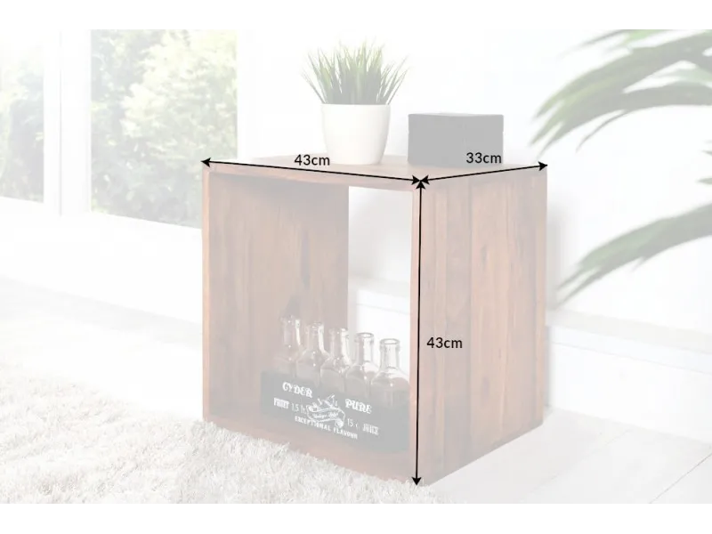 Cube de rangement 45 cm étagère design en bois massif