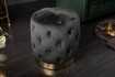Tabouret Capitonné en Velours Noir avec socle Doré Chesterfield Design Tabouret Capitonné en Velours Noir avec socle Doré Chesterfield Design