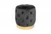 Tabouret Capitonné en Velours Noir avec socle Doré Chesterfield Design Tabouret Capitonné en Velours Noir avec socle Doré Chesterfield Design