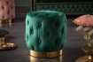 tabouret design baroque capitonné coloris vert foncé et doré tabouret design baroque capitonné coloris vert foncé et doré