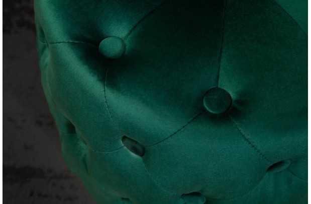 tabouret design baroque capitonné coloris vert foncé et doré