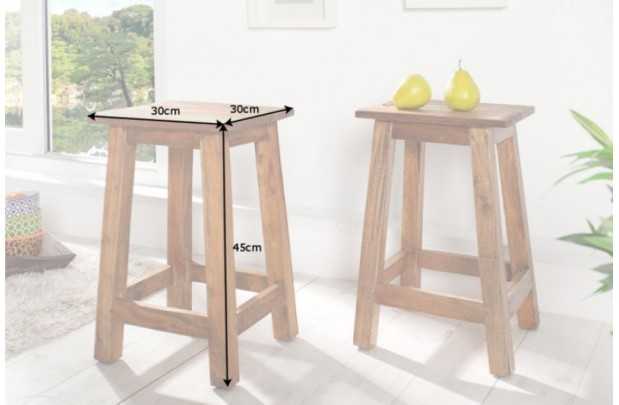 Tabouret design de 45cm en bois massif recyclé