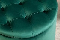Pouf design baroque en velours coloris vert