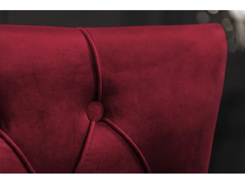 Lot de 2 Chaises de château en velours rouge roi en acier inoxydable, tête de lion