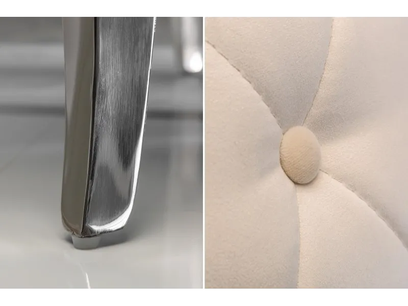 Lot de 2 Chaises style baroque de salle à manger en velours coloris beige