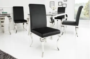 Lot de 2 Chaises de salle à manger design baroque coloris noir